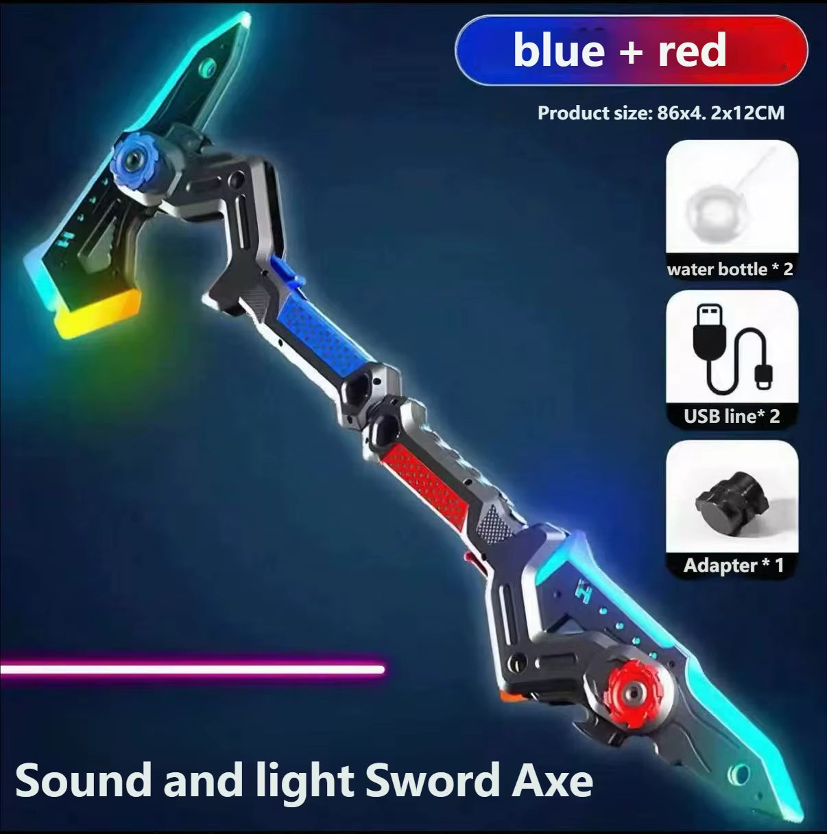 Light-Up Sword & Axe Set - Dazzling Multi-Color Cosplay Toys for All Ages - Perfect for Parties and Adventures!