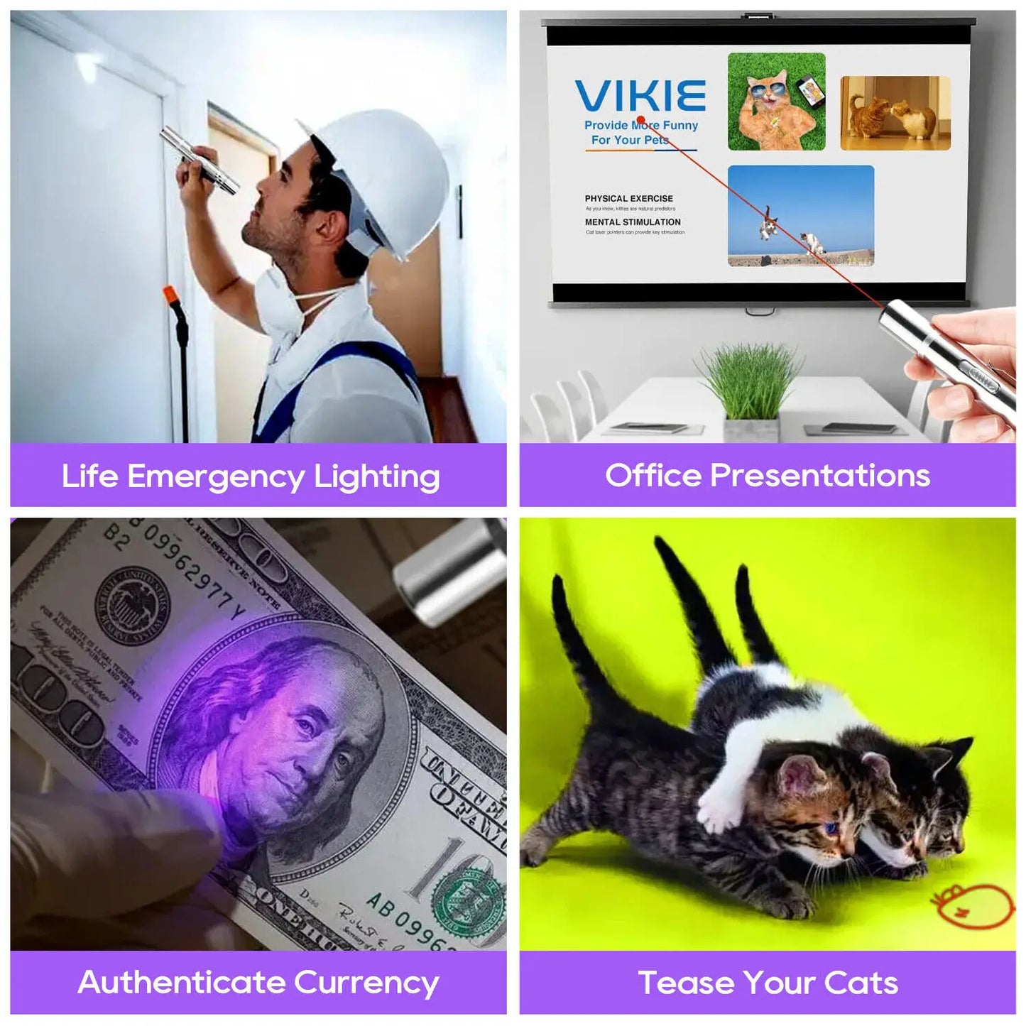 Exciting Interactive USB Rechargeable Cat Laser Pointer - 3 Modes & 5 Fun Patterns for Hours of Play!