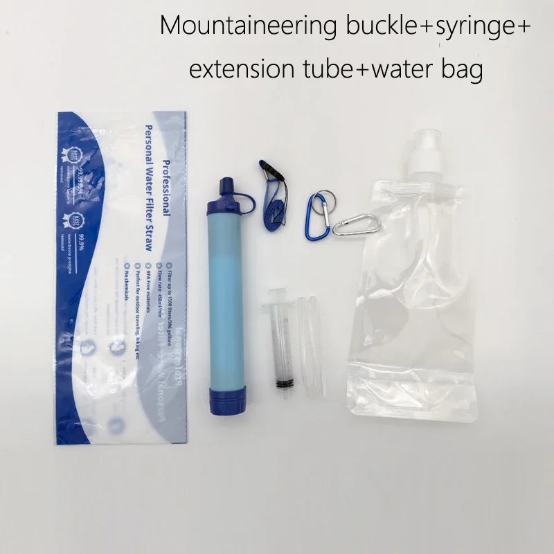 Portable Outdoor Mini Water Filter Straw - Essential Camping Purifier for Hiking and Emergency Survival