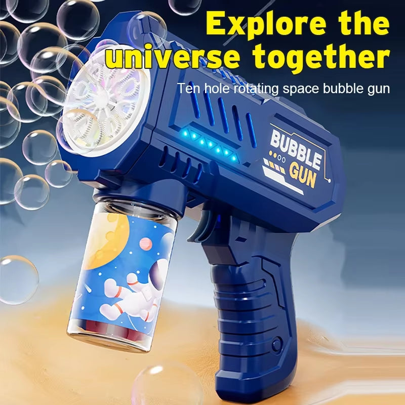Ultimate Automatic Bubble Gun Rocket Machine - The Perfect Outdoor Bubble Blower for Kids Aged 3-6!