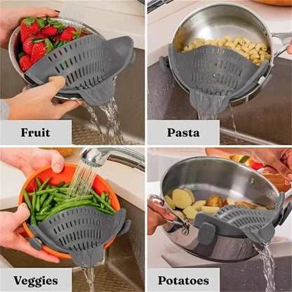 Adjustable Clip-On Pot Strainer - Perfect for Pots, Pans, and Bowls!