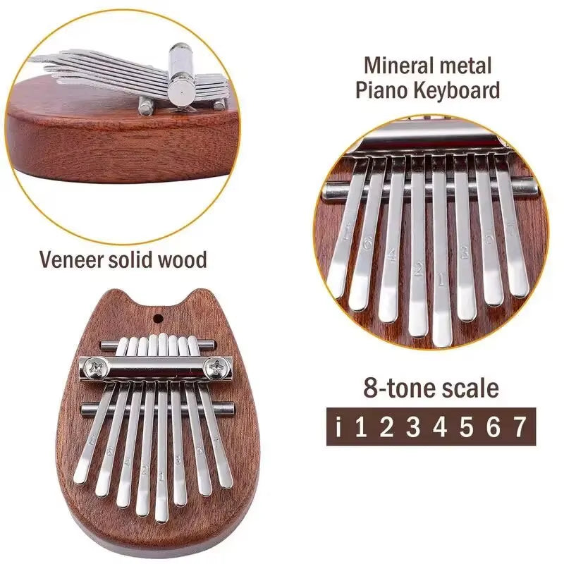 Exquisite Mini Wooden Kalimba - 8 Key Finger Piano Pendant Gift for Music Lovers