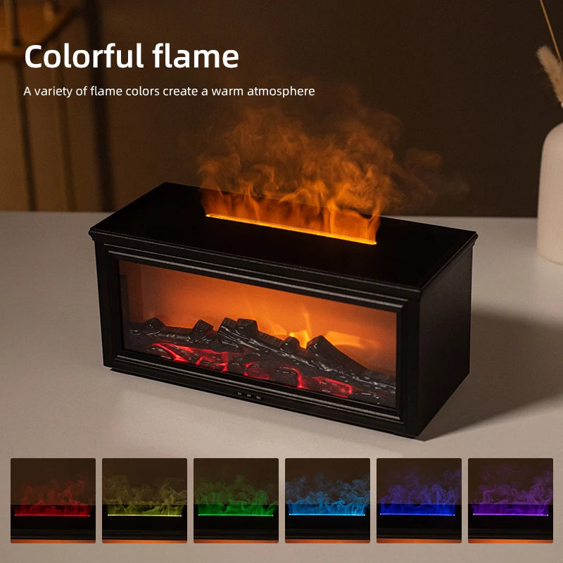 Transform Your Space with the 7-Color Mini Flame Essential Oil Diffuser & Humidifier - Create a Cozy Aromatherapy Experience