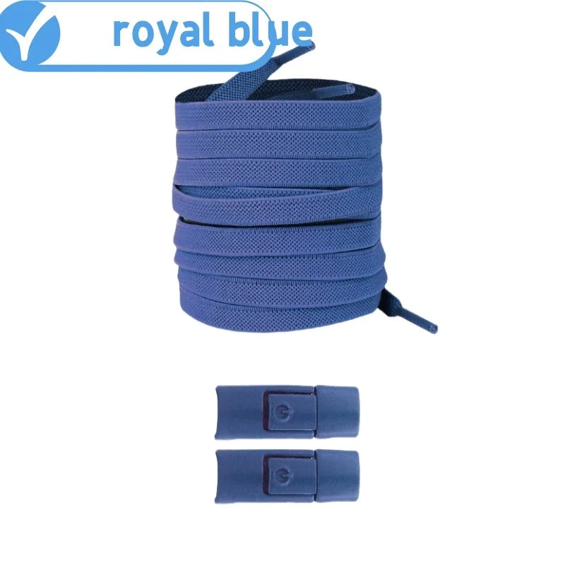 Revolutionary No Tie Elastic Shoelaces - Easy Press Lock Design for Kids & Adults - 8MM Widened Flat Laces for Sneakers