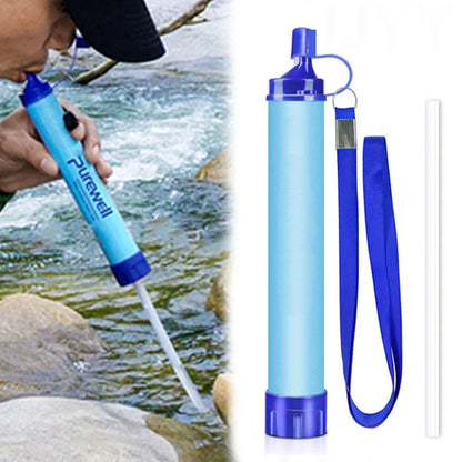 Portable Outdoor Mini Water Filter Straw - Essential Camping Purifier for Hiking and Emergency Survival