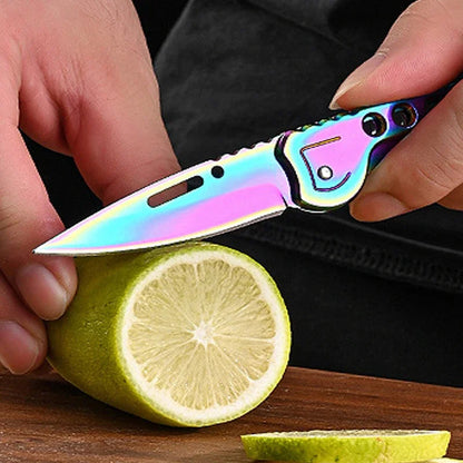 Versatile Folding Fruit & Meat Cleaver - Stainless Steel Kitchen Knife with Non-Slip Handle