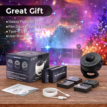 Elevate Your Ambiance with the 13-in-1 Galaxy Ultra Star Projector - Stunning HD Projections, 360° Rotation & Timer for Dreamy Nights!