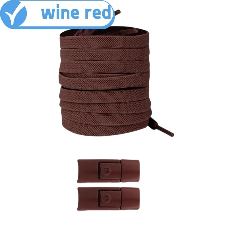 Revolutionary No Tie Elastic Shoelaces - Easy Press Lock Design for Kids & Adults - 8MM Widened Flat Laces for Sneakers