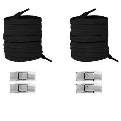 Revolutionary No Tie Elastic Shoelaces - Easy Press Lock Design for Kids & Adults - 8MM Widened Flat Laces for Sneakers