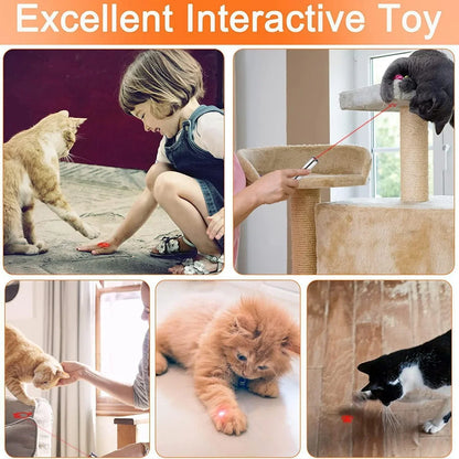 Exciting Interactive USB Rechargeable Cat Laser Pointer - 3 Modes & 5 Fun Patterns for Hours of Play!