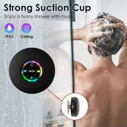 Ultimate Portable Waterproof Bluetooth Speaker with LED Light & Suction Cup - Perfect for Outdoor and Bathroom Use!