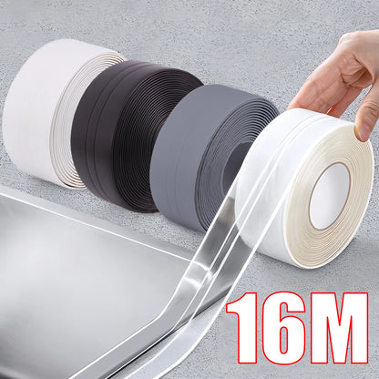 Upgrade Your Space with Premium Waterproof Sealing Tape Strips - Self-Adhesive PVC Wall Stickers for a Mold-Free Bathroom, Shower, and Kitchen Sink