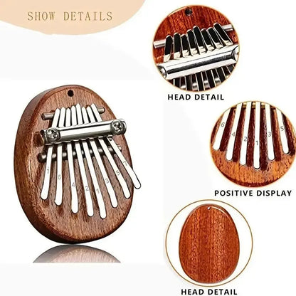 Exquisite Mini Wooden Kalimba - 8 Key Finger Piano Pendant Gift for Music Lovers
