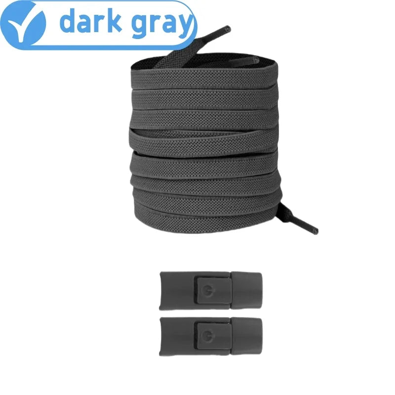 Revolutionary No Tie Elastic Shoelaces - Easy Press Lock Design for Kids & Adults - 8MM Widened Flat Laces for Sneakers