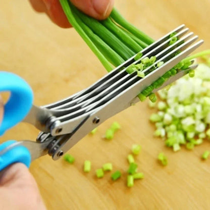 Versatile Stainless Steel Kitchen Scissors - 3/5 Layer Pepper & Scallion Cutter for Effortless Cooking!