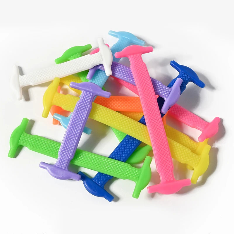 16 Pcs No Tie Silicone Shoelaces - 12 Color Elastic Lazy Laces for Easy Comfort