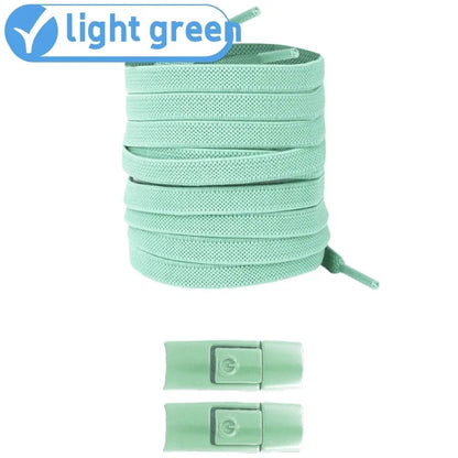 Revolutionary No Tie Elastic Shoelaces - Easy Press Lock Design for Kids & Adults - 8MM Widened Flat Laces for Sneakers