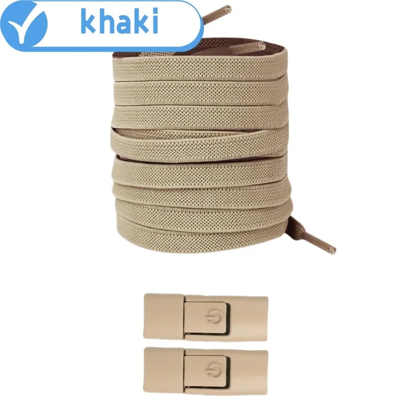 Revolutionary No Tie Elastic Shoelaces - Easy Press Lock Design for Kids & Adults - 8MM Widened Flat Laces for Sneakers