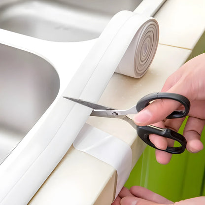 Upgrade Your Space with Premium Waterproof Sealing Tape Strips - Self-Adhesive PVC Wall Stickers for a Mold-Free Bathroom, Shower, and Kitchen Sink