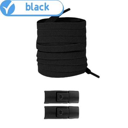 Revolutionary No Tie Elastic Shoelaces - Easy Press Lock Design for Kids & Adults - 8MM Widened Flat Laces for Sneakers
