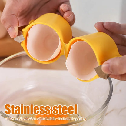 3-Piece Stainless Steel Eggshell Separator Set - Effortless Yolk Splitting & Quick Peeling, Durable Kitchen Essential with Comfortable Grip