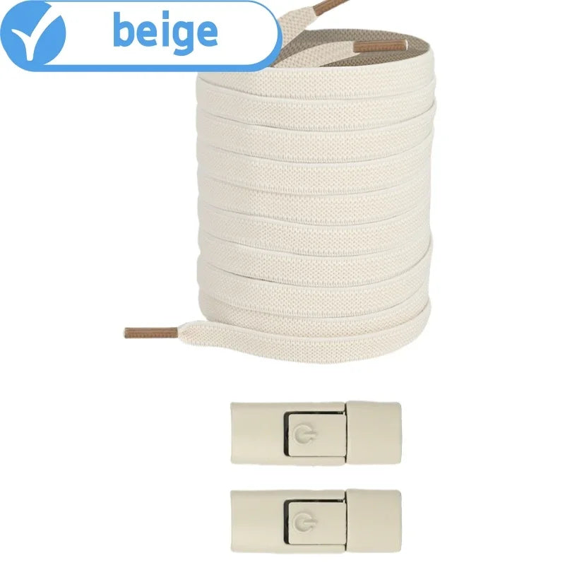 Revolutionary No Tie Elastic Shoelaces - Easy Press Lock Design for Kids & Adults - 8MM Widened Flat Laces for Sneakers