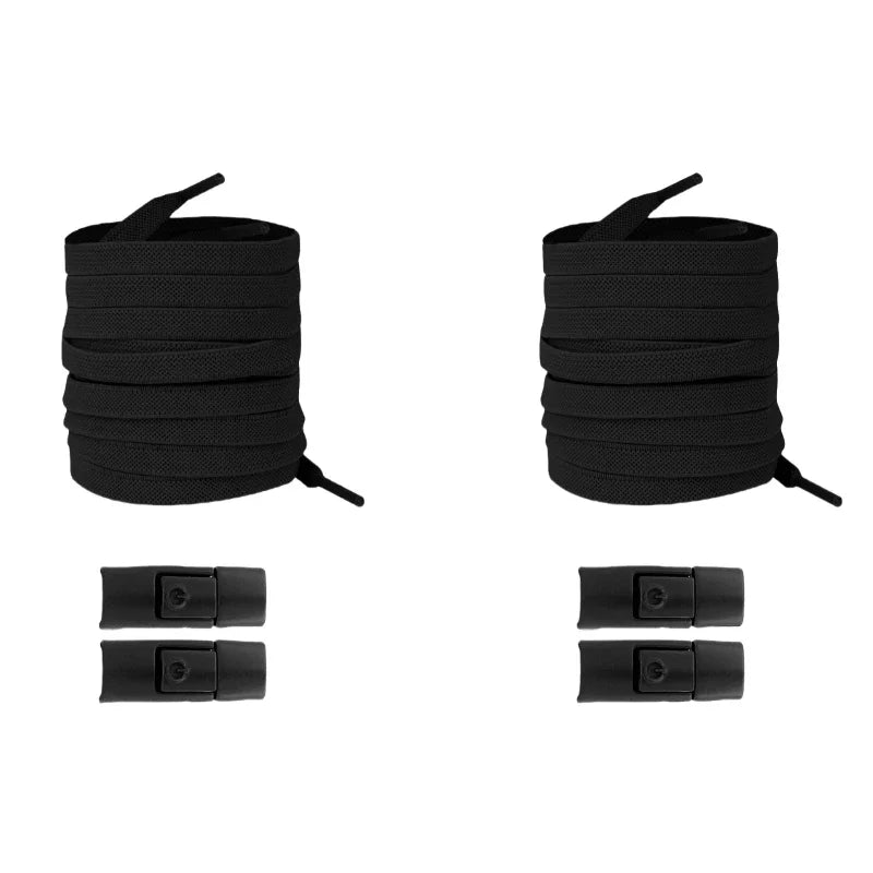 Revolutionary No Tie Elastic Shoelaces - Easy Press Lock Design for Kids & Adults - 8MM Widened Flat Laces for Sneakers