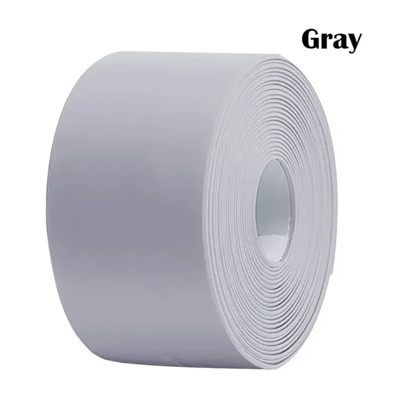 Upgrade Your Space with Premium Waterproof Sealing Tape Strips - Self-Adhesive PVC Wall Stickers for a Mold-Free Bathroom, Shower, and Kitchen Sink