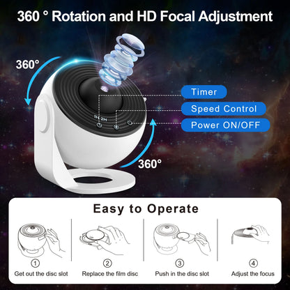 Elevate Your Ambiance with the 13-in-1 Galaxy Ultra Star Projector - Stunning HD Projections, 360° Rotation & Timer for Dreamy Nights!
