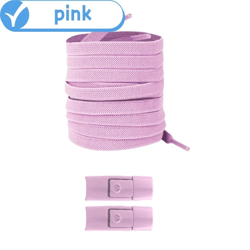 Revolutionary No Tie Elastic Shoelaces - Easy Press Lock Design for Kids & Adults - 8MM Widened Flat Laces for Sneakers