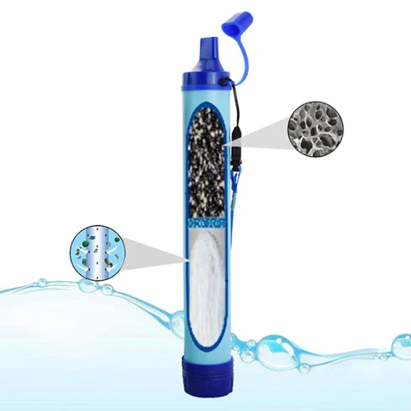 Portable Outdoor Mini Water Filter Straw - Essential Camping Purifier for Hiking and Emergency Survival