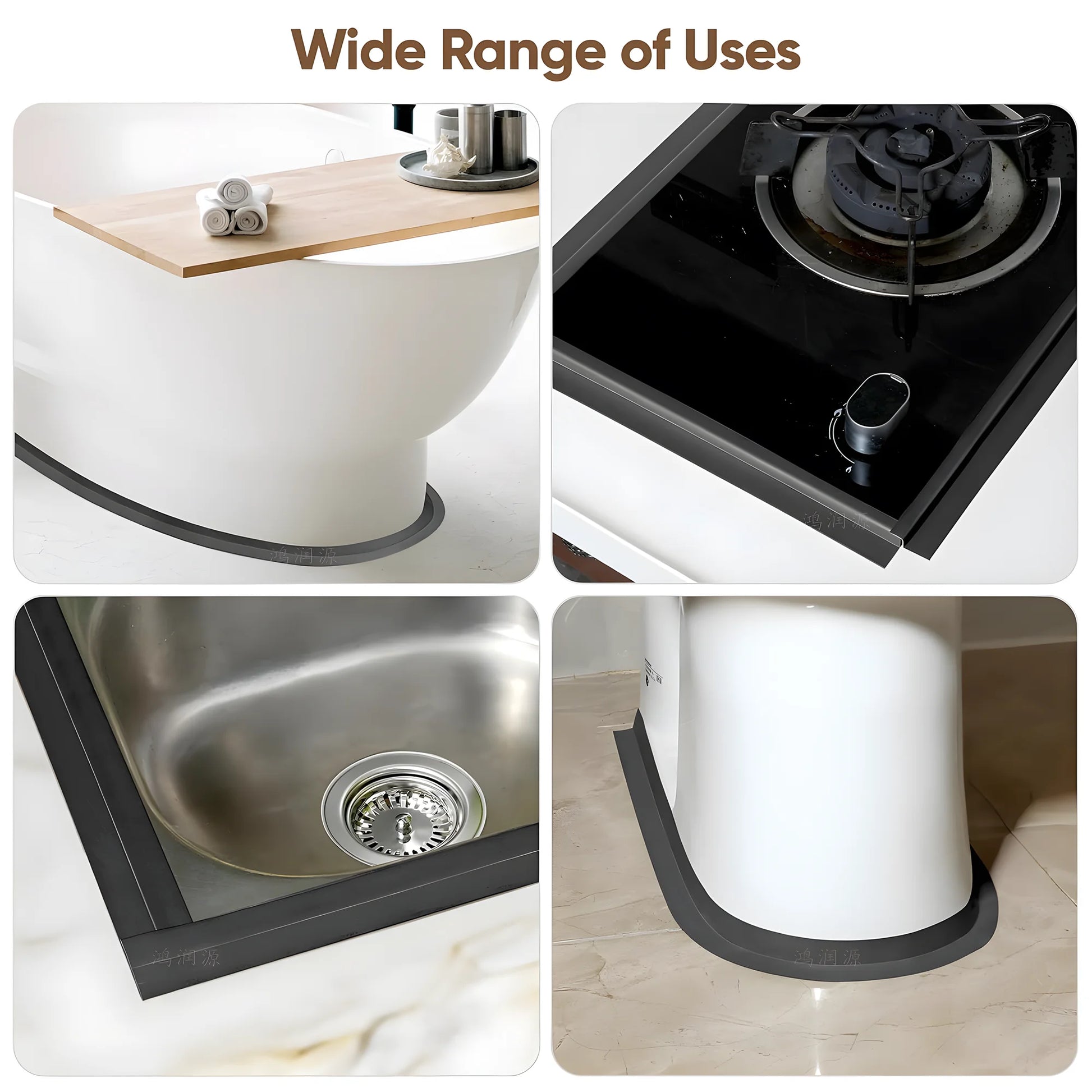 Upgrade Your Space with Premium Waterproof Sealing Tape Strips - Self-Adhesive PVC Wall Stickers for a Mold-Free Bathroom, Shower, and Kitchen Sink