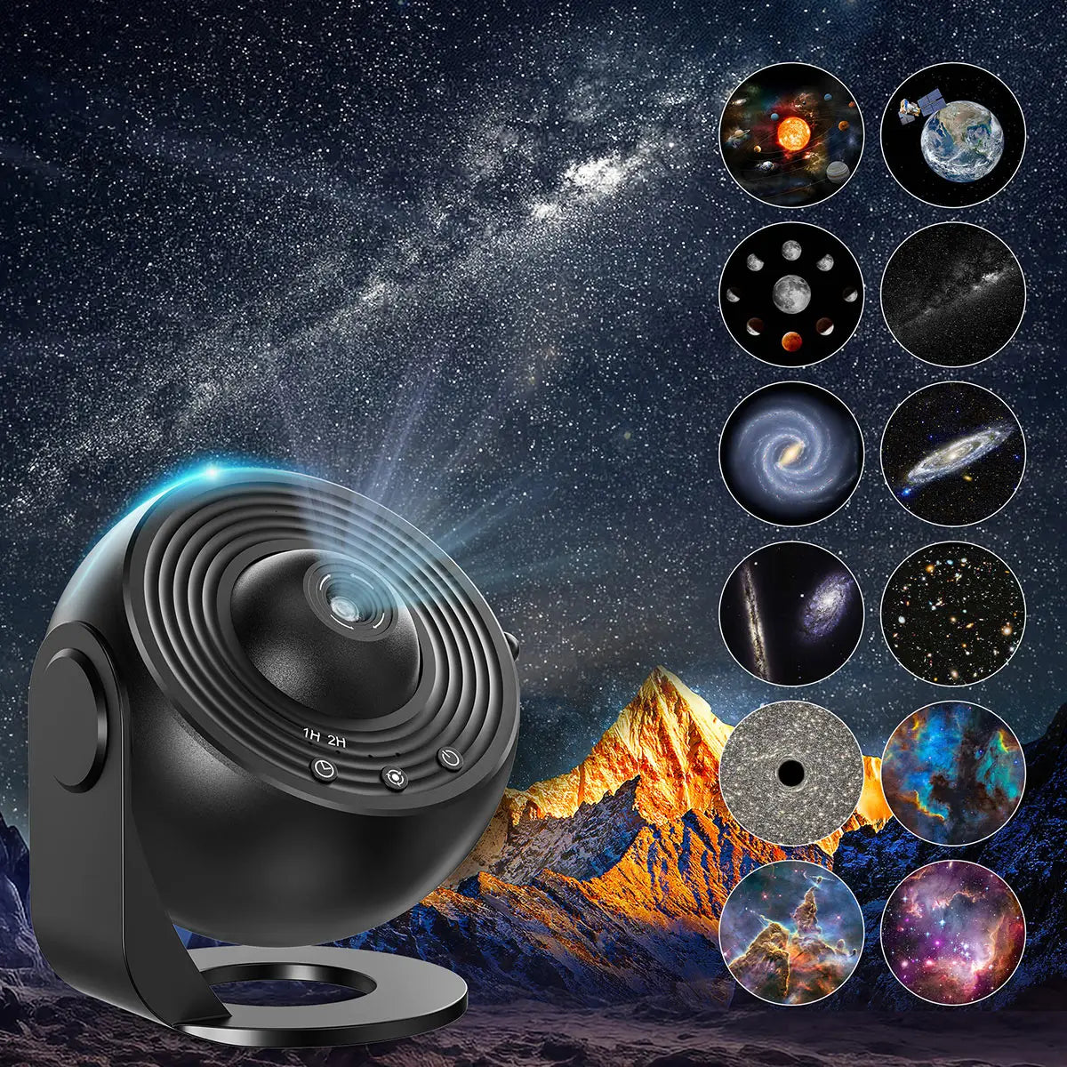 Elevate Your Ambiance with the 13-in-1 Galaxy Ultra Star Projector - Stunning HD Projections, 360° Rotation & Timer for Dreamy Nights!