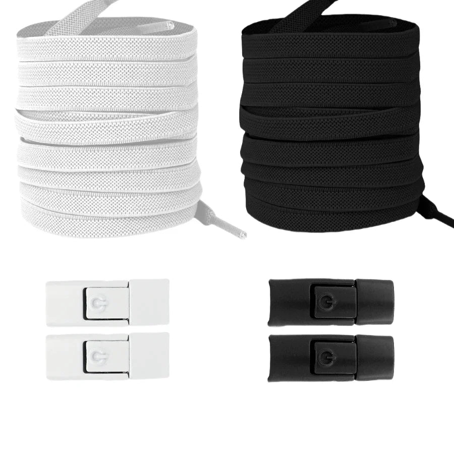 Revolutionary No Tie Elastic Shoelaces - Easy Press Lock Design for Kids & Adults - 8MM Widened Flat Laces for Sneakers
