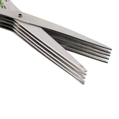 Versatile Stainless Steel Kitchen Scissors - 3/5 Layer Pepper & Scallion Cutter for Effortless Cooking!