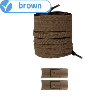 Revolutionary No Tie Elastic Shoelaces - Easy Press Lock Design for Kids & Adults - 8MM Widened Flat Laces for Sneakers