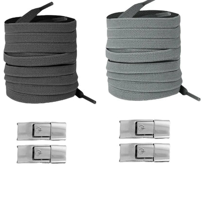 Revolutionary No Tie Elastic Shoelaces - Easy Press Lock Design for Kids & Adults - 8MM Widened Flat Laces for Sneakers