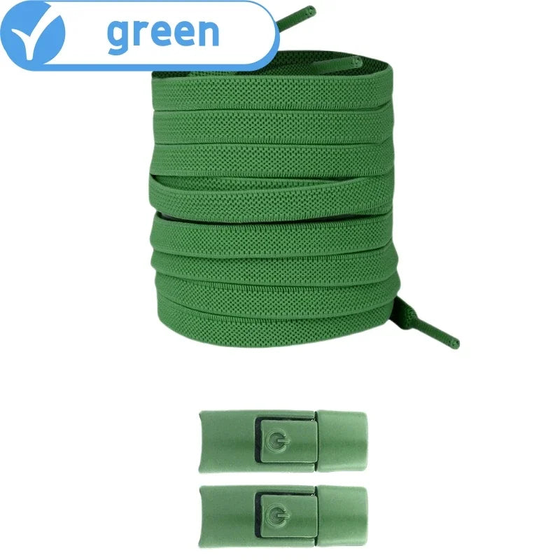 Revolutionary No Tie Elastic Shoelaces - Easy Press Lock Design for Kids & Adults - 8MM Widened Flat Laces for Sneakers