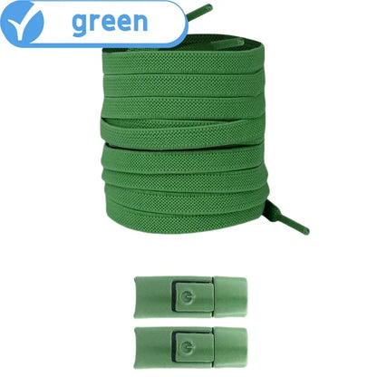 Revolutionary No Tie Elastic Shoelaces - Easy Press Lock Design for Kids & Adults - 8MM Widened Flat Laces for Sneakers