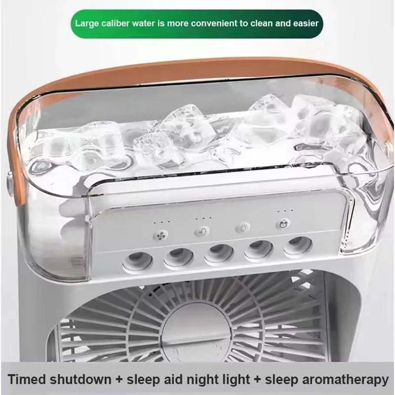 Versatile 3-in-1 USB Air Cooler Fan with LED Night Light - Your Ultimate Portable Cooling Solution