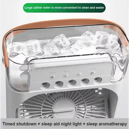 Versatile 3-in-1 USB Air Cooler Fan with LED Night Light - Your Ultimate Portable Cooling Solution